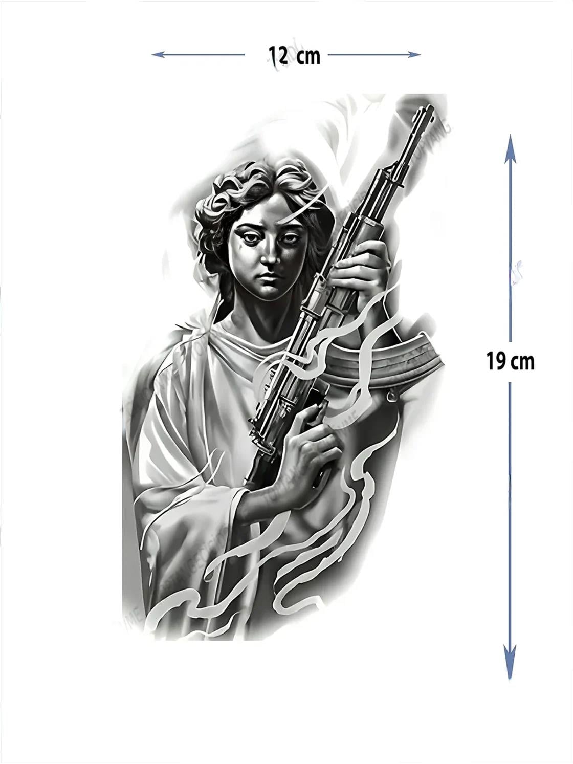 YARIM KOL KAPLAMA - 1 AY KALICI - SİYAH DÖVME - Y26
