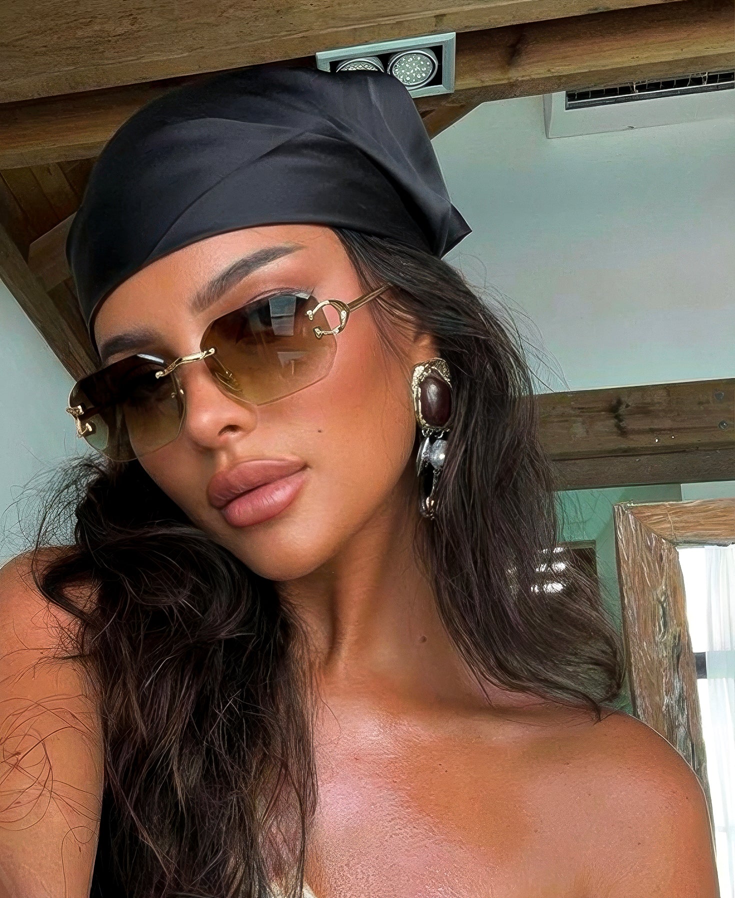 GENTE Gold Kahve Çerçevesiz Güneş Gözlüğü