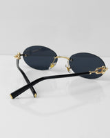 CHICS Gold Siyah Çerçevesiz Güneş Gözlüğü