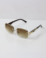 PATENI Gold Kahve Çerçevesiz Güneş Gözlüğü
